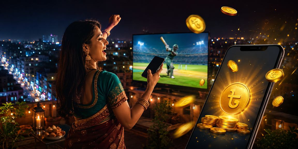 A cricket fan in Narayanganj using a betting platform to place bets with BDT